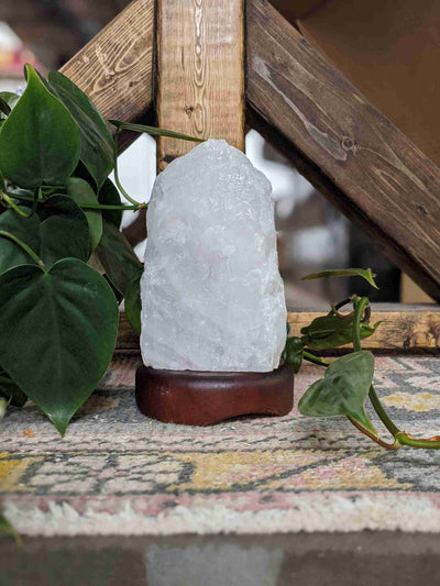 White Quartz Gem Stone Lamp