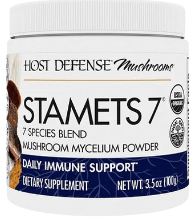 Host Defense Stamets 7 Mushroom Mycelium Powder, 100G