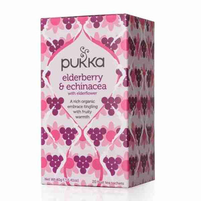 Pukka - Organic Elderberry & Echinacea With Elderflower Tea, 20 Bags