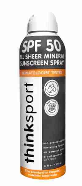 Thinksport Sport Clear Zinc Sunscreen Spray SPF50 177Ml