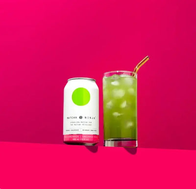 Matcha Ninja Sparkling Matcha Tea, Pink Lemonade, 355 mL