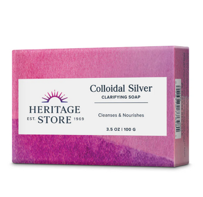 Heritage Store Colloidal Silver Bar Soap, 100G