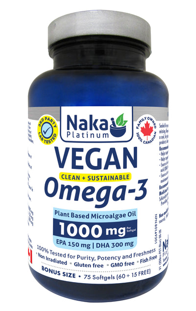 Naka Vegan Omega 3 1000mg, 75 softgels