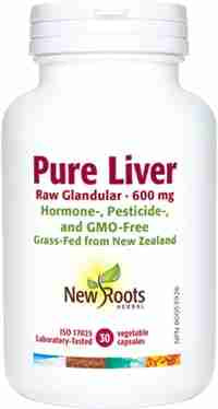 New Roots - Pure Liver: Raw Glandular 600Mg, 30 Caps
