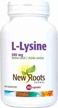 New Roots Herbal L-Lysine 500Mg; 100 Capsules
