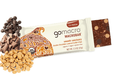 Gomacro Macrobar - Double Chocolate + Peanut Butter Chip Bar, 65G