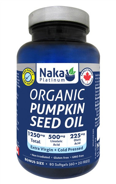 Naka Organic Pumpkin Seed Oil, 80 Softgels