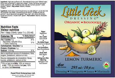 Little Creek Dressing Organic Lemon Tumeric 295Ml