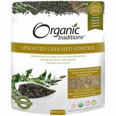 Organic Traditions Sprouted Chia Seed Powder, 454 g