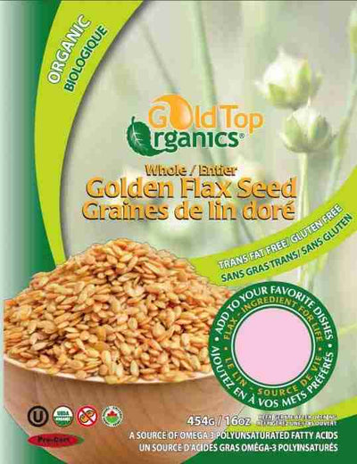 Gold Top Organics Whole Golden Flax Seeds - 454G