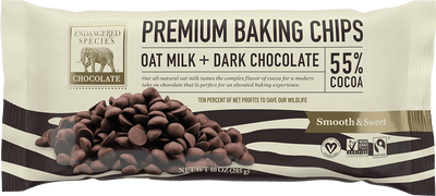 Endangered Species Premium Baking Chips - Oat Milk + Dark Chocolate, 285G