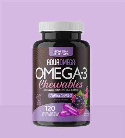 Aquaomega - Omega-3 2400Mg: Grape, 120 Chewables