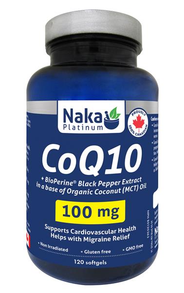 Naka Platinum CoQ10 100 mg, 120 Softgels