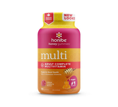 Honibe Multi Complete Adult Multivitamin, Raspberry Flavour, 70 Gummies
