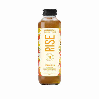 Rise Kombucha, Low Sugar Mango & Papaya, 414Ml