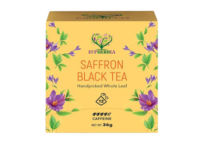 Euherbia Saffron Black Tea, 12 Count