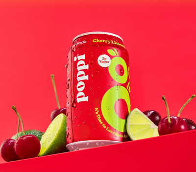 Poppi Prebiotic Soda: Cherry Limeade, 355 mL