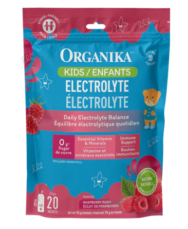 Organika Kids Electrolyte Raspberry Rush, 3.5G X 20Pk