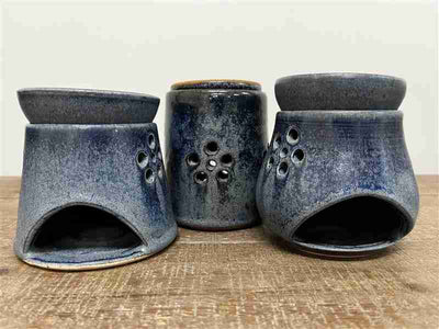 Tea Light Holder Blue Flowers