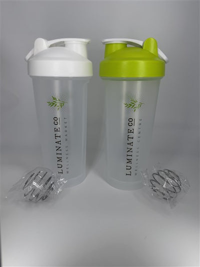 Luminate - Clear Shaker Cup, White/Green Lid