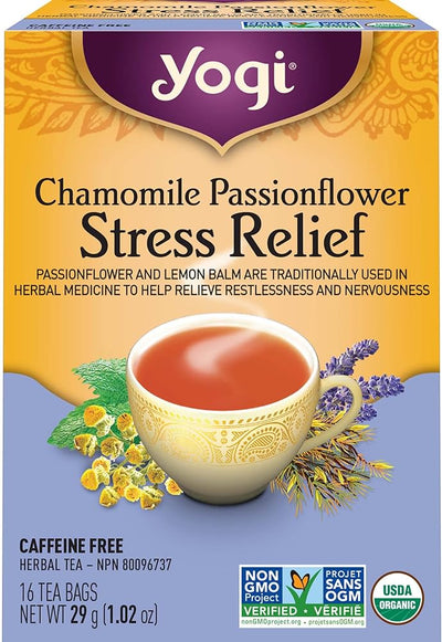 Yogi Tea Chamomile Passionflower Stress Relief, 16 Tea Bags