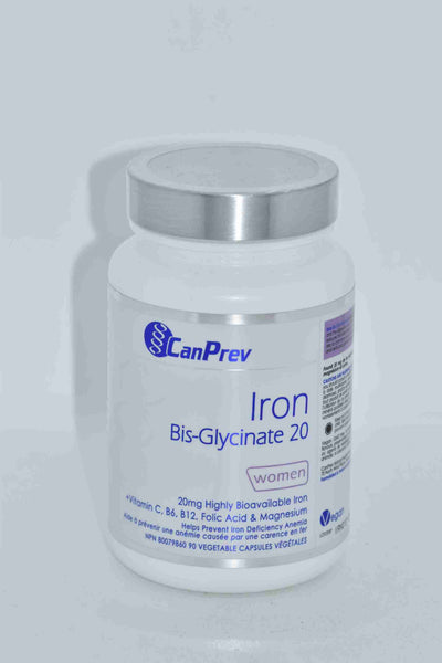 Can Prev Iron Bis-Glycinate 20 For Women; 90Vcap