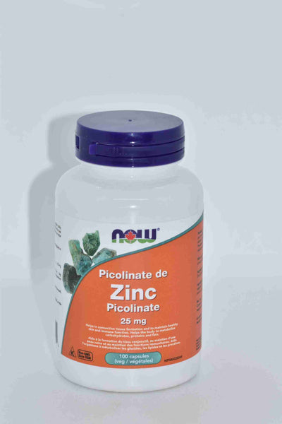 NOW Zinc Picolinate 25 mg, 100 Veggie Capsules