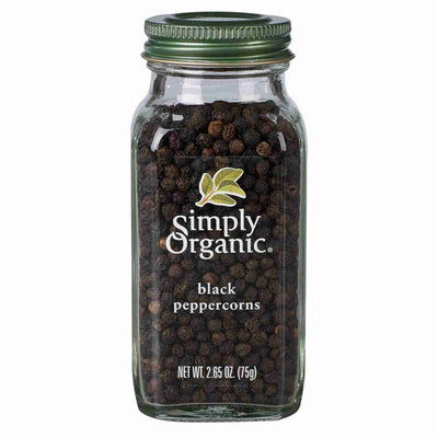 Simply Organic Whole Black Peppercorns, 75 g