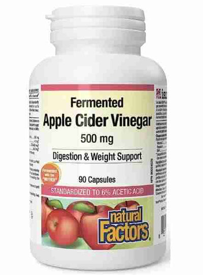 Natural Factors - Fermented Apple Cider Vinegar 500Mg, 90 Caps