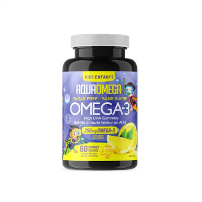 Aquaomega High DHA Kids Gummies Lemon, 60Ct