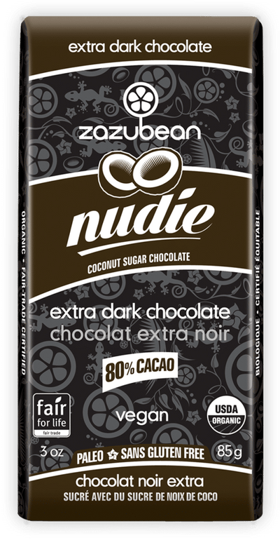 Zazubean - Nudie: Extra Dark Chocolate, 85G