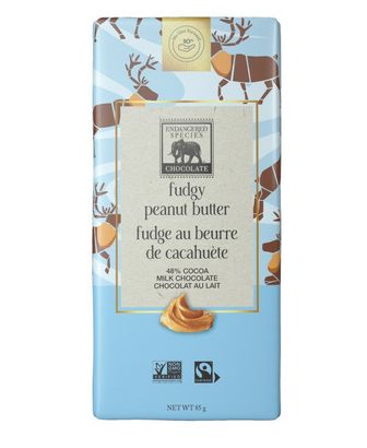 Endangered Species 48% Milk Chocolate Fudgy Peanut Butter, 85G