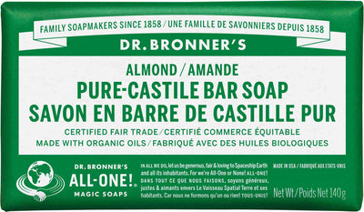 Dr. Bronner's Pure-Castile Bar Soap, Almond, 140 g