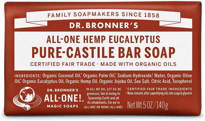 Dr Bronner's Castile Soap Bar: Eucalyptus - 140 G