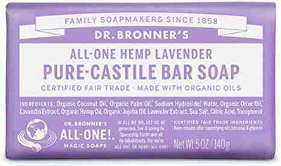 Dr Bronner’S Castile Soap Bar: Lavender – 140 G