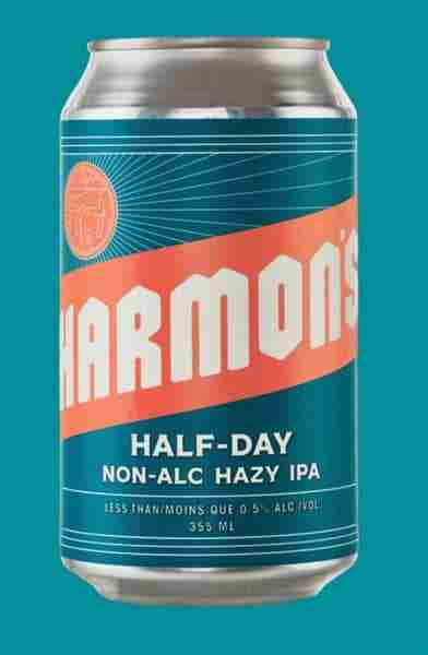 Harmon's Half-Day Hazy IPA Non-Alcoholic, 4 x 355 mL