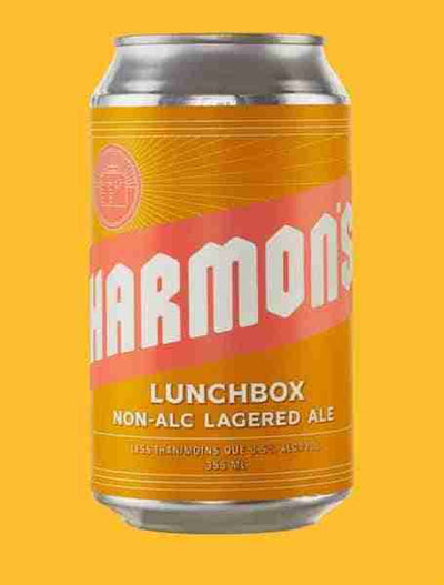 Harmon's Lunch Box Lagered Ale Non-Alcoholic, 4 x 355 mL