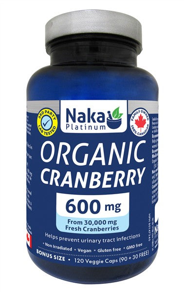 Naka Organic Cranberry 600 mg, 120 Caps