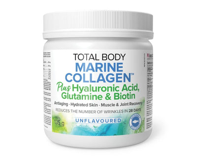 Natural Factors Total Body Marine Collagen + Hyaluronic Acid, Glutamine & Biotin, 135 g