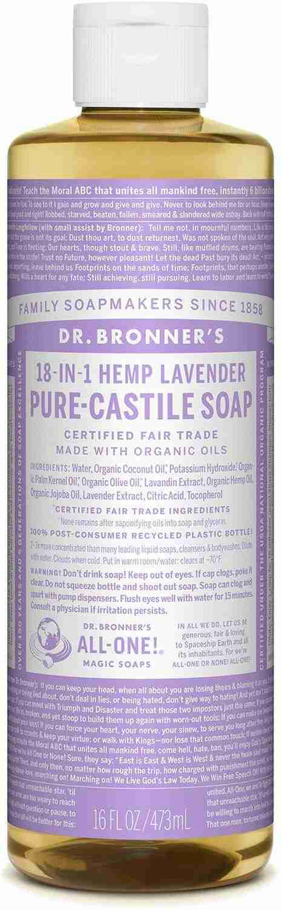 Dr. Bronner's Organic Pure-Castile Liquid Soap, Lavender, 473 mL