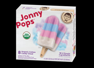 Jonny Pops Organic Cotton Candy Cloud Water Pops, 5Pk