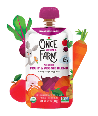 Once Upon A Farm - Organic Fruit & Veggie Blend: Ohmymega Veggie!, 91G
