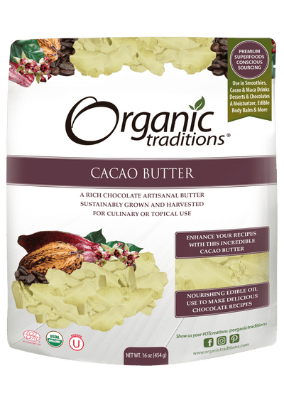 Organic Traditions - Cacao Butter, 454G