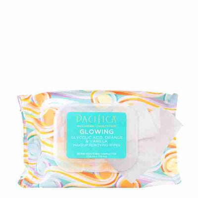 Pacifica - Glowing Glycolic Acid, Orange & Vanilla Makeup Removing Wipes, 30 Towelettes