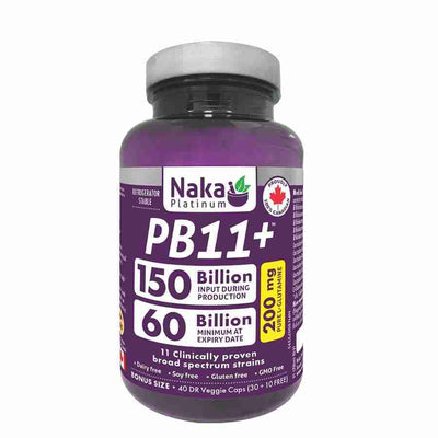Naka Platinum PB11+ Probiotic 150 Billion CFU, 40 DR Vcaps
