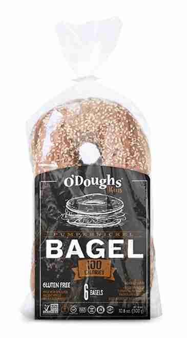 O'doughs, Pumpernickel Bagel, 6 Pack, 300G