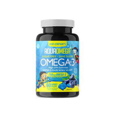 Aquaomega High EPA Kids Gummies Blueberry, 60Ct