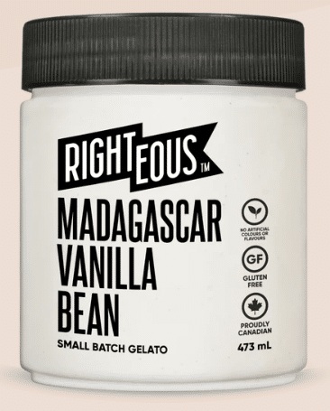 Righteous Madagascar Vanilla Bean Gelato, 473Ml