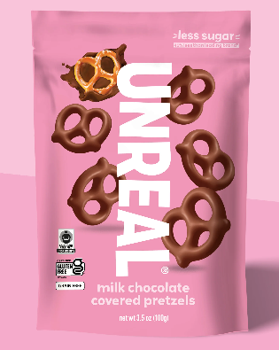 UNREAL Milk Chocolate Covered Pretzels, 100G