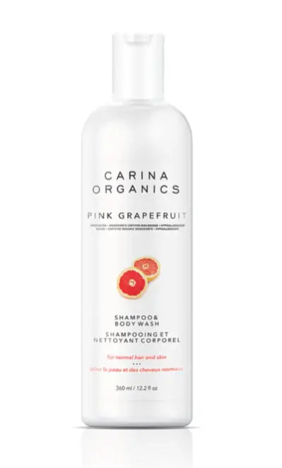 Carina Organics Shampoo & Body Wash Pink Grapefruit, 360 mL